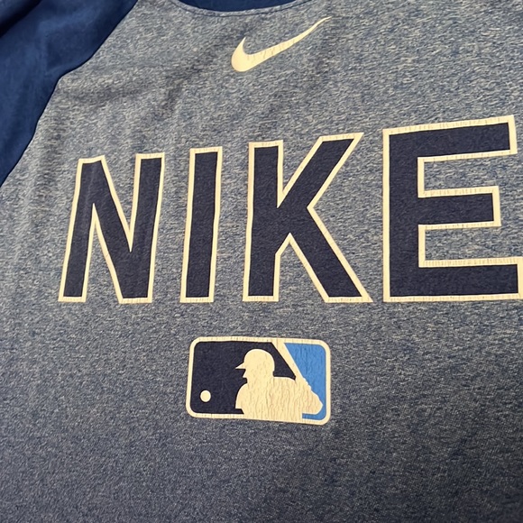 Mens MLB The Nike Athletic Cut Dri-Fit Tee | Medium, Blue - Picture 3 of 8